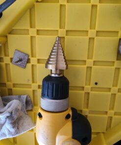 NEIKO 10194A Titanium Step Drill Bit, High-Speed Alloy-Steel Bit, Hole Expander for Wood and Metal, 10 Step Sizes from 1/4 Inch to 1 3/8 Inches 1/4 to 1-3/8" Tri-Flat Shank Straight 30 A1no02tkeaL