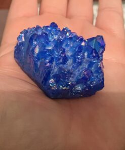 mookaitedecor Titanium Coated Natural Rock Crystal Cluster Geode Stone Specimen, Blue #3-blue 21 A1oQBQmPV2L