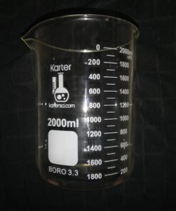 2000ml Beaker, Low Form Griffin, Borosilicate 3.3 Glass, Double Scale, Graduated, Karter Scientific 213D20 (Single) 2L Pack of 1 11 A1oV1pPIHL