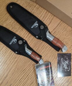 Mossy Oak Fixed Blade Bowie Knife, 2-piece Hunting Knife with Leather Handle Featuring Laser Pattern, Sheath Included 37 A1oY4rzXdWL