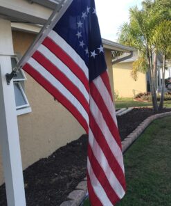 Made in USA Flags Co. - 13-Star Betsy Ross Flag Made in USA- All Weather American Flag with Fade-Resistant SolarMax Nylon, Embroidered Stars & Sewn Stripes - Premium Quality, Durable 3x5 ft Flag 30 A1q5g046sL