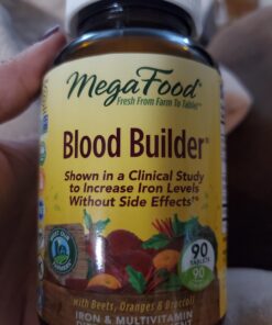 MegaFood Blood Builder - Iron Supplement Clinically Shown to Increase Iron Levels without Side Effects - Iron Supplement for Women with Vitamin C, Vitamin B12 and Folic Acid - Vegan - 90 Tabs 90 Count (Pack of 1) Standard Packaging 36 A1qch0bQM4L