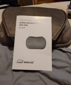 Snailax Shiatsu Massage Pillow with Heat -Deep Kneading Neck Shoulder Lumbar Calf Leg Foot Back Massager, Plush Cozy Design, Gifts for Men Woman 15.7" x 9.6" x 3.9" 36 A1rRFj4LML