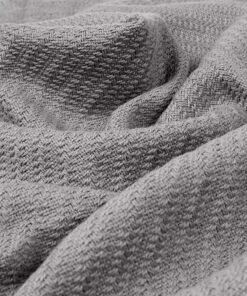 Alternative view of COTTON CRAFT Soft Cotton Thermal Blanket - Plush Herringbone Twill - All Season Luxurious Breathable Skin Friendly Lightweight Cooling Throw Blanket - Sofa Couch Travel Camping Dorm - Full Queen Grey Full-Queen