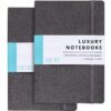 Papercode Lined Journal Notebooks (2 Pack) - Luxury Journals for Writing w/ 130 Pages, Soft Cover - Executive Notebooks for Work, Travel, College - Gray Grey 2 Pack