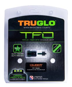 TRUGLO TFO Tritium & Fiber-Optic Sight Durable Snag-Resistant Glowing Night Sight, Compatible with Kimber 1911 Models with Fixed Rear Sight (Excluding Micro Series) Green Rear Sight 22 A1rmJzc3xDL