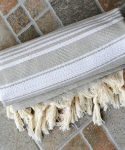 Dandelion - Basic Pattern - 100% Naturally-Dyed Cotton Turkish Towel Peshtemal - 71x39 Inches - Silver Gray 11 A1rnDDXaWVL