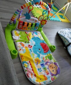 Fisher-Price Baby Playmat Deluxe Kick & Play Piano Gym & Maracas with Smart Stages Learning Content,5 Linkable Toys & 2 Soft Rattles (Amazon Exclusive) Kick N Play Green + Maracas 61 A1sVcRdxZL 1