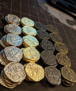 Beverly Oaks Metal Pirate Coins - Gold and Silver Spanish Doubloon Replicas - Fantasy Metal Coin Pirate Treasure (100) 100 66 A1tDf2M4IOL