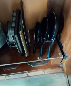 2 Pack - SimpleHouseware Kitchen Cabinet Pantry and Bakeware Organizer Rack Holder, Silver Sliver 35 A1taOx3gJ3L