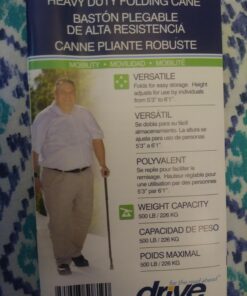 Drive Medical Heavy Duty Folding Cane Lightweight Adjustable with T Handle, Black 22 A1tlM9hyYaL