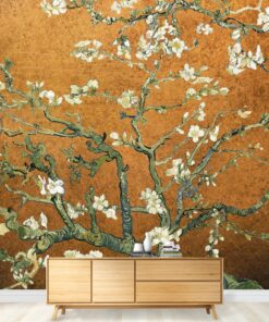 wall26 - Copper Almond Blossom by Vincent Van Gogh - Wall Mural, Removable Sticker, Home Decor - 66x96 inches 66"x96" Copper "Almond Blossom" By Vincent Van Gogh 10 A1tsmguOdQL