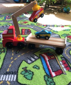Melissa & Doug Magnetic Car Loader Wooden Toy Set With 4 Cars and 1 Semi-Trailer Truck - Crane Wooden Toy, Vehicle Toys For Kids Ages 3+ 38 A1tzFk9iqGL