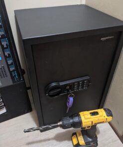 Amazon Basics Steel Home Security Electronic Safe with Programmable Keypad Lock, Secure Documents, Jewelry, Valuables, 1.8 Cubic Feet, Black, 13.8"W x 13"D x 19.7"H 41 A1uM157zL