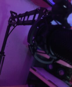 Eastshining Upgraded Adjustable Microphone Suspension Boom Scissor Arm Stand with Shock Mount Mic Clip Holder 3/8'' to 5/8'' Screw Adapter -for Blue Yeti, Snowball & Other Microphones stand with adapter 48 A1uQKB 9TJL