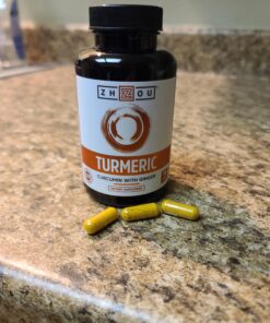 Zhou Turmeric Curcumin and Ginger with Bioperine 1800 mg | Extra Strength Antioxidant for Maximum Joint Comfort and Mobility | Non-GMO | 30 Servings, 90 Veggie Caps 21 A1uapPXqEgL