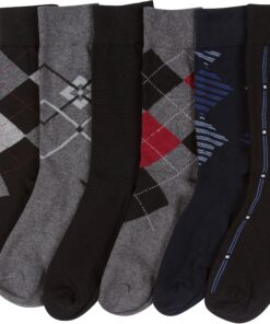 Sakkas Mens Cotton Blend Pattern And Ribbed Dress Socks Value 6-Pack 10-13 154-6 Pack 3 A1uzweenXL