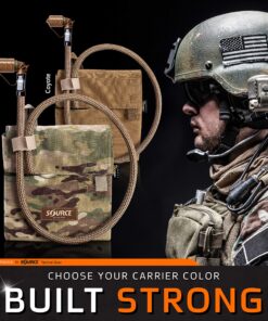 Source Hydration Pack 1 Liter Kangaroo with Molle Pouch Webbing for Easy Attachment to Tactical Vest or War Belt - Closed Cell Insulation Keeps Water Cool, Coyote Multicam 22 A1vX1uaArOL