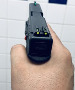 TRUGLO TFO Tritium & Fiber-Optic Handgun Sight | Snag-Resistant Front & Rear Bright Night Sights, Compatible with Glock Handguns Green Front / Yellow Rear Glock Low Set 45 A1vkh6ztAsL