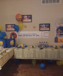 amscan Spalding Basketball Table Cover - 54" x 102", Blue/Red, 1pc 16 A1vpWY7F2ZL