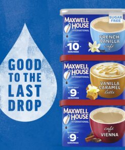 Maxwell House International French Vanilla Sugar Free Cafe Beverage Mix 4 oz Canisters, Pack of 4 French Vanilla, Sugar Free 4.50 Ounce (Pack of 4) 15 A1wLlitX2tS