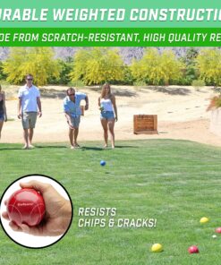 GoSports 90 mm Backyard Bocce Set with 8 Balls, Pallino, Case and Measuring Rope - Made from Premium Resin 25 A1wUkV RTL