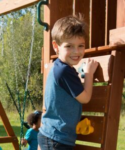 Swing-N-Slide PB 8272 Cedar Brook Play Set with Two Swings, Slide, Monkey Bars, Picnic Table & Glider, Green 16 A1wi2LC1hKL