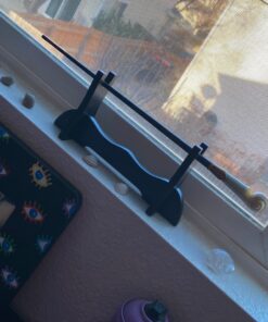 Eforlife 8" Wand Stand Black Wood Mini Samurai Sword Stand Wakizashi Tanto Blade Holder Dagger Dispaly Stand Short Sword Rack 23 A1wyBq w4JL