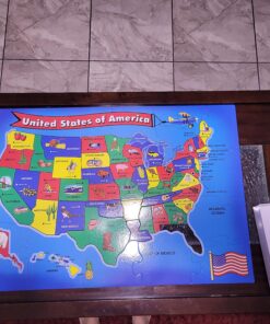 Melissa & Doug USA Map Floor Puzzle (51 pcs, 2 x 3 feet), Multi 53 A1x1N1iOMsL 1
