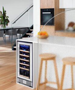 Kalamera Mini Fridge 18 Bottle - 12 inch Wine Cooler Refrigerator, Built-in or Freestanding, with Stainless Steel & Double-Layer Tempered Glass Door, and Temperature Memory Function Wine Fridge 12Inch/18 Bottles 14 A1xGXCgpp L 1