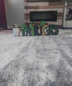 Happy St. Patrick's Wooden Screen Sign - hinged, Wood and Hand Painted - Shamrocks, Leprechauns, and Rainbows - St. Patrick's Day Tabletop Home Decor 18 A1yE7pB5l5L