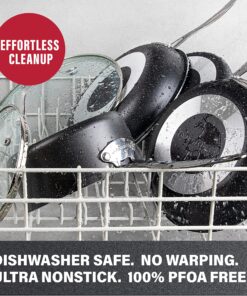 Granitestone Original 10 Piece Nonstick Cookware Set, Scratch-Resistant, Granite-Coated, Dishwasher and Oven-Safe Kitchenware, PFOA-Free Pots and Pans As Seen On TV Black Speckle 24 A1yiAA6sGBL