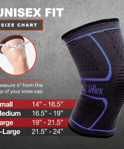 UFlex Athletics Knee Compression Sleeve Support for Women and Men - Knee Brace for Pain Relief, Fitness, Weightlifting, Hiking, Sports Medium Red 30 A1z4isq23uS