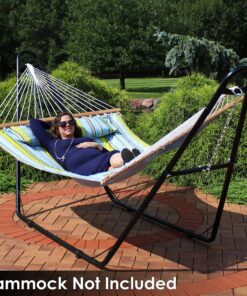 Sunnydaze Universal Heavy-Duty Steel Hammock Stand - 550-Pound Capacity - Fits Hammocks 9 to 14 Feet Long - Black 30 A1ziBmc cXL