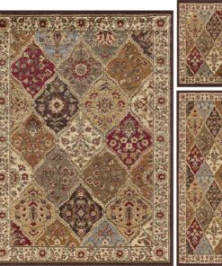 Universal Rugs 105120 Multi 3 Pc. Set 5-Feet by 7-Feet, 20-Inch by 60-Inch and 20-Inch by 32-Inch Area Rug, 3-Piece Rectangular Multi Color 5' x 7' 10 B1 k84VD3CS
