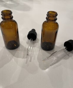 DropperStop 1oz Amber Glass Dropper Bottles (30mL) with Tapered Glass Droppers - Pack of 2 26 B10gYEjvhXS