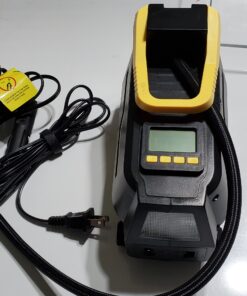 VacLife AC/DC 2-in-1 Tire Inflator - Portable Air Compressor, Pump for Car Tires (up to 50 PSI), Electric Bike 150 PSI) w/Auto Shut-Off Function, Model: ATJ-1666, Yellow (VL708) 57 B10haz7MplS