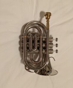 Mendini MPT Brass Bb Pocket Trumpet + Tuner, Case, Mouthpiece, & More (Nickel Plated) Nickel Plated 30 B112KeVZdyS 1