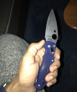 Spyderco Manix 2 Lightweight Signature Knife with 3.37" CTS BD1 Steel Blade and Translucent Blue FRCP Handle - PlainEdge - C101PBL2 43 B112xNLHLmS
