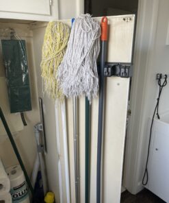 Berry Ave Broom Holder & Wall Mount Garden Tool Organizer - Home Laundry Room, Kitchen, Closet, Shed, Garage Organization and Storage Utility Rack - 5 Slots & 6 Hooks -Rake, Shovel, Mop Hanger (Black) 1 Pack Black 35 B11TC2RatbS