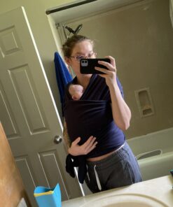 Boba Baby Wrap Carrier Newborn to Toddler - Stretchy Baby Wraps Carrier - Baby Sling - Hands-Free Baby Carrier Wrap - Baby Carrier Sling - Baby Carrier Newborn to Toddler 7-35 lbs (Navy Blue) Navy Blue 31 B11r5SYumHS