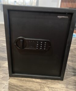 Amazon Basics Steel Home Security Safe with Programmable Electronic Keypad Lock, Secure Documents, Jewelry, Valuables, 1.52 Cubic Feet, Black, 13.8"W x 13"D x 16.5"H 42 B12QRIbHmhS