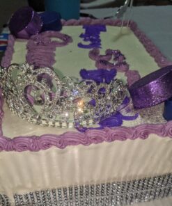 EBOOT 4 Row 10 Yard Acrylic Rhinestone Diamond Ribbon for Wedding Cakes, Birthday Decorations, Baby Shower Events and Arts and Crafts Projects (Silver) Silver 23 B12dayOiLdS