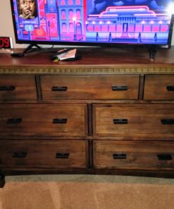 Evolur Cheyenne and Santa Fe Double Dresser, Antique Brown, 54x33x20.3 Inch (Pack of 1) 54x33x20.3 Inch (Pack of 1) English 27 B12uisXpAJS