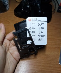 SE 11-Function Stainless Steel Survival Pocket Tool - Compact, Credit Card-Sized Multi-Tool with Leatherette Case - Ideal for Camping, Hiking, and Outdoor Activities- MT908-1 1 25 B13V6wh5 US