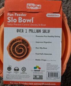 Outward Hound Fun Feeder Slo Bowl, Slow Feeder Dog Bowl, Medium/Mini, Orange 27 B13woWlJiNS