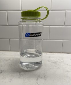 Nalgene Tritan Wide Mouth BPA-Free Water Bottle, Clear w/ Green Cap, 32-Ounces 32 B145YJUiYVS