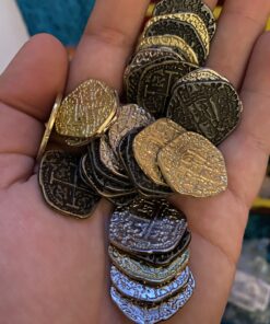 Beverly Oaks Metal Pirate Coins - Gold and Silver Spanish Doubloon Replicas - Fantasy Metal Coin Pirate Treasure (30-Coins) 30-Coins 34 B14ovPIxy S