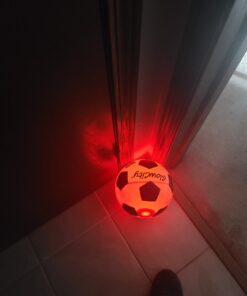 GlowCity Glow in The Dark Soccer Ball- Light Up, Indoor or Outdoor Soccer Balls with 2 LED Lights and Pre-Installed Batteries - Gift Ideas for Teen Boys and Girls Official (Size 5) - Red 42 B14wCddwloS