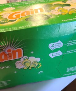 Gain Dryer Sheets Laundry Fabric Softener, Original Scent, 240 Count 42 B1521KLGNUS